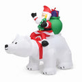 Airfind 6.5 Feet Christmas Inflatable Santa Riding Polar Bear with Shaking Head LED Lights, Polyester fabric Frame, Show in the picture