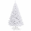 Airfind 6 / 7.5 / 9 Hinged Artificial Christmas Tree with Metal Stand-7.5 ft, PVC iron Frame, φ 3.8 ft x 6 ft Footprint, White
