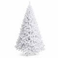 Airfind 6 / 7.5 / 9 Hinged Artificial Christmas Tree with Metal Stand-9 ft, PVC iron Frame, φ 3.8 ft x 6 ft Footprint, White