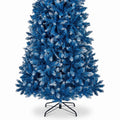 Airfind 6/7/8/9 FT Artificial Christmas Tree with 767 Snowy Branch Tips-7 FT, PVC Metal Frame, 3.1 x 6 ft Footprint, Blue