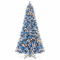 Airfind 6/7/8/9 FT Artificial Christmas Tree with 767 Snowy Branch Tips-9 FT, PVC Metal Frame, 3.1 x 6 ft Footprint, Blue