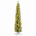 Airfind 6/7/8 FT Pre-Lit Pencil Artificial Christmas Tree with 120/150/200 LED Warm White Lights and 8 Modes, White