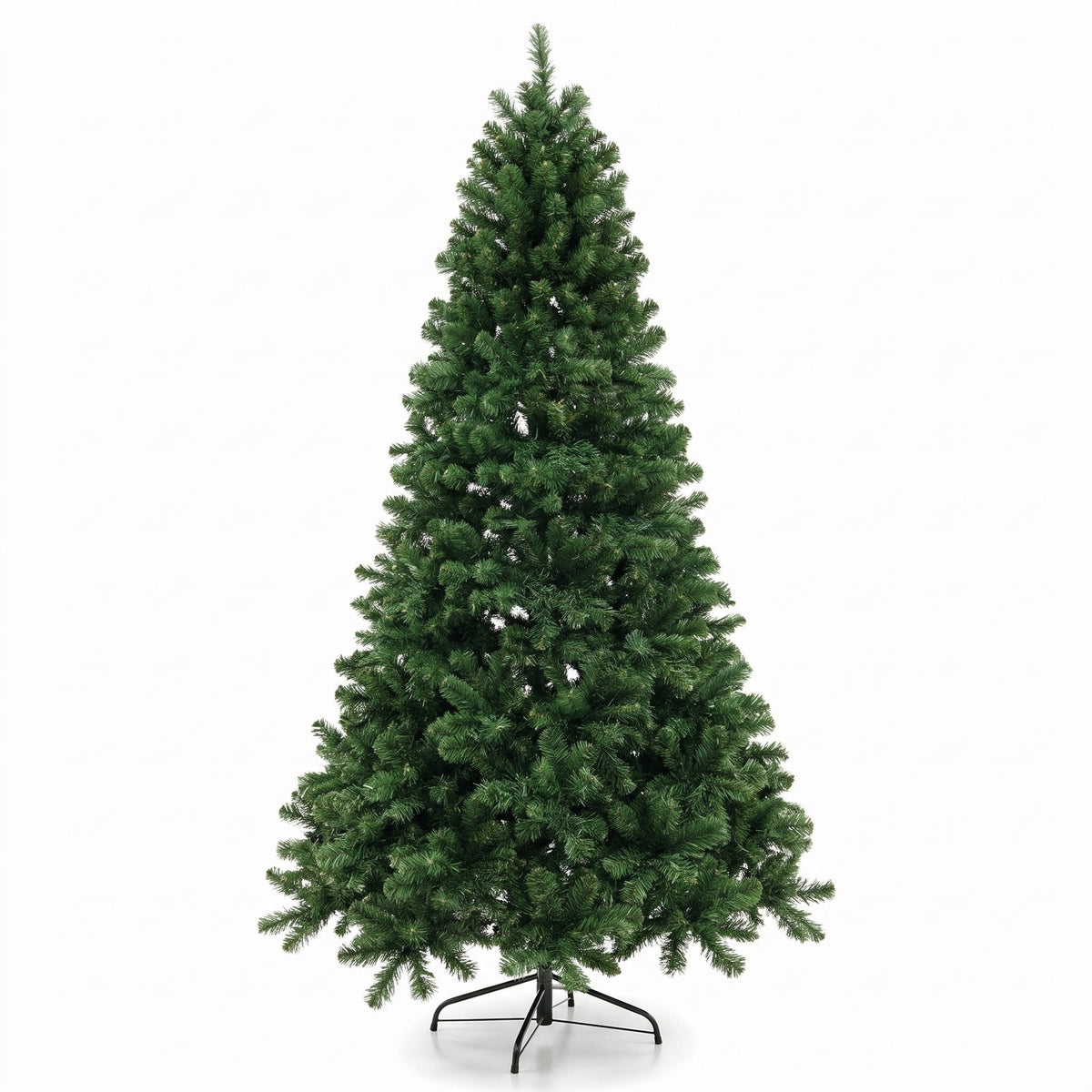 Airfind 6/7/8 Feet Hinged Christmas Tree with PVC Branch Tips Warm White LED Lights-6 ft, PVC Metal Frame, White