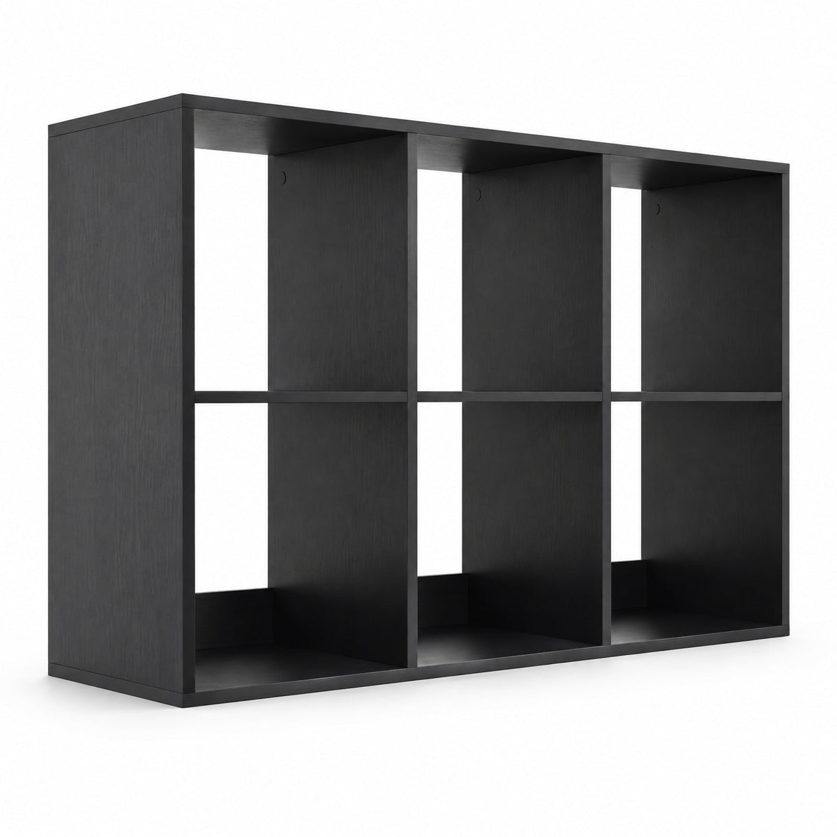 Airfind 6 Cube Bookshelf with Back Guardrail for Living Room Bedroom, 154 lbs Capacity, Engineered Wood Frame, 41 Inch x 13 Inch x 27.5 Inch Footprint, Black