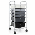 Airfind 6 Drawers Rolling Storage Cart Organizer, Steel Frame, 17 x 13.5 x 30 Footprint, Black, Perfect for any room where space is limited