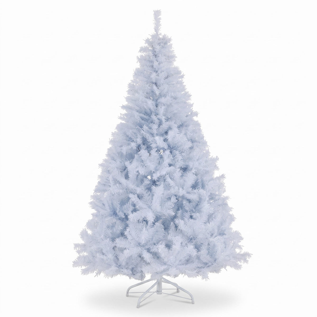 Airfind 6 Feet Artificial Christmas Tree Hinged Pre-Lit Xmas Tree with 11 Lighting Modes, White, Diameter of Stand 18 Inch /22 Inch