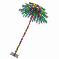 Airfind 6 Feet Pre-Lit Artificial Tropical Christmas Palm Tree with 210 Multi, PVC Metal Frame, 3.2ft x 6ft Footprint, Green