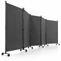 Airfind 6 Panel Folding Privacy Screen Room Divider with Wheels, Polyester Fabric Metal PP Frame, 205 x 12 x 71.5 Footprint, Gray