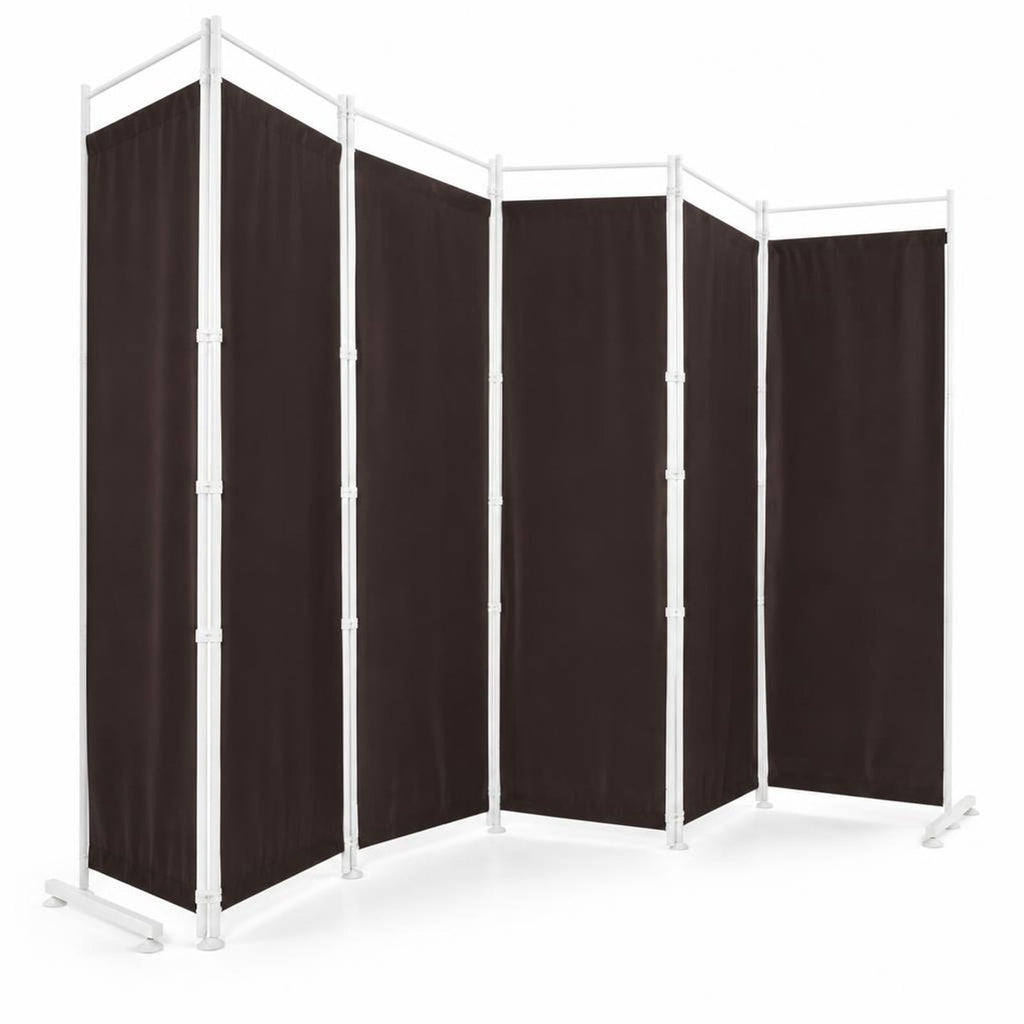 Airfind Room Divider, 6-Panel, Folding Privacy Screen, polyester steel Opening Frame, 10 FT x 6 FT Footprint with Functional Design, Brown