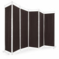 Airfind Room Divider, 6-Panel, Folding Privacy Screen, polyester steel Opening Frame, 10 FT x 6 FT Footprint with Functional Design, Brown