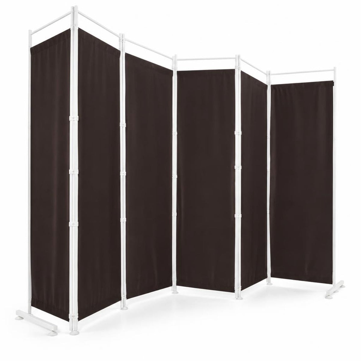 Airfind Room Divider, 6-Panel, Folding Privacy Screen, polyester steel Opening Frame, 10 FT x 6 FT Footprint with Functional Design, Brown