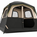 Airfind 6-Person Camping Tent Easy Setup Family Cabin Tent with Top Rainfly Mesh Windows, Fabric Fiberglass Metal Frame, 10 x 9 x 7 ft Footprint
