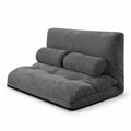 Airfind 6-Position Adjustable Sleeper Lounge Couch with 2 Pillows, Steel Corduroy Sponge Flat Frame, 71 Inch x 42.5 Inch x 7 Inch Footprint, Gray