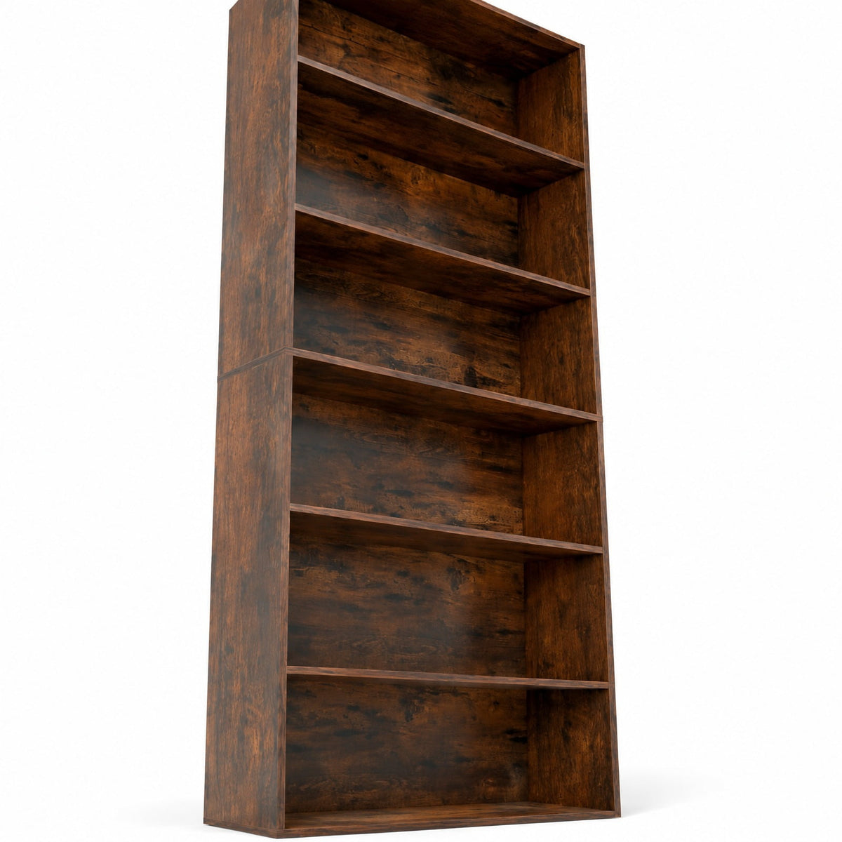 Airfind 6-Tier Bookcase with 6 Open Shelves and Anti-Toppling Kits, 200 lbs Capacity, MDF Engineered Wood Frame, 23.5in x 9.5in x 70in Footprint, Brown