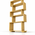 Airfind 6-Tier Geometric Bookshelf with 2 Anti-Tipping Kits for Home Office, 11 lbs Capacity, Engineered Wood Frame, 24 x 8 x 64 Footprint, Wood