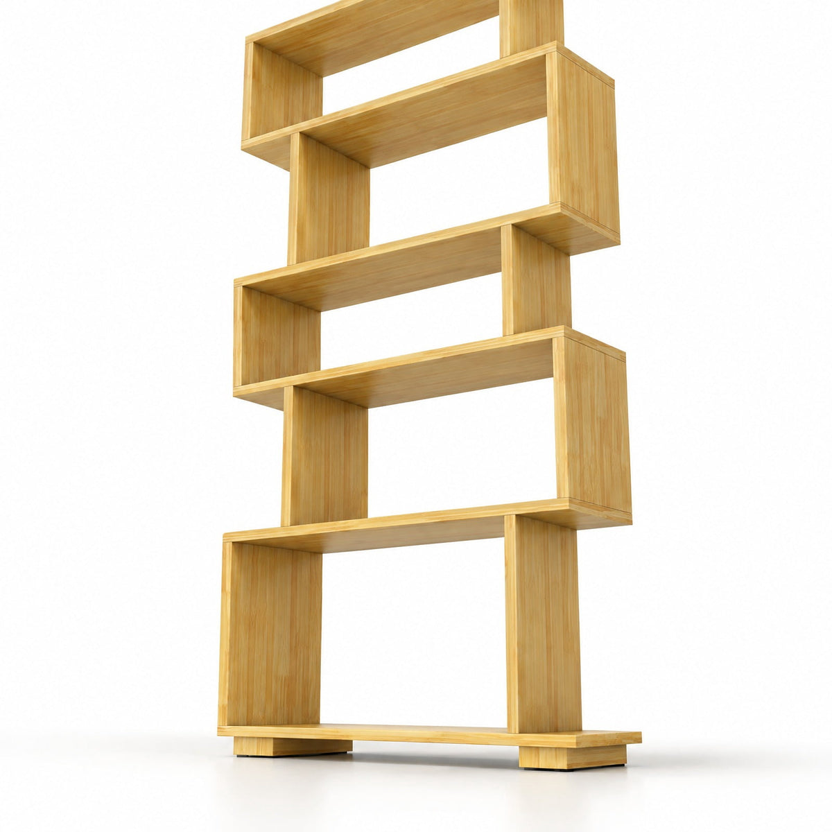 Airfind 6-Tier Geometric Bookshelf with 2 Anti-Tipping Kits for Home Office, 11 lbs Capacity, Engineered Wood Frame, 24 x 8 x 64 Footprint, Wood
