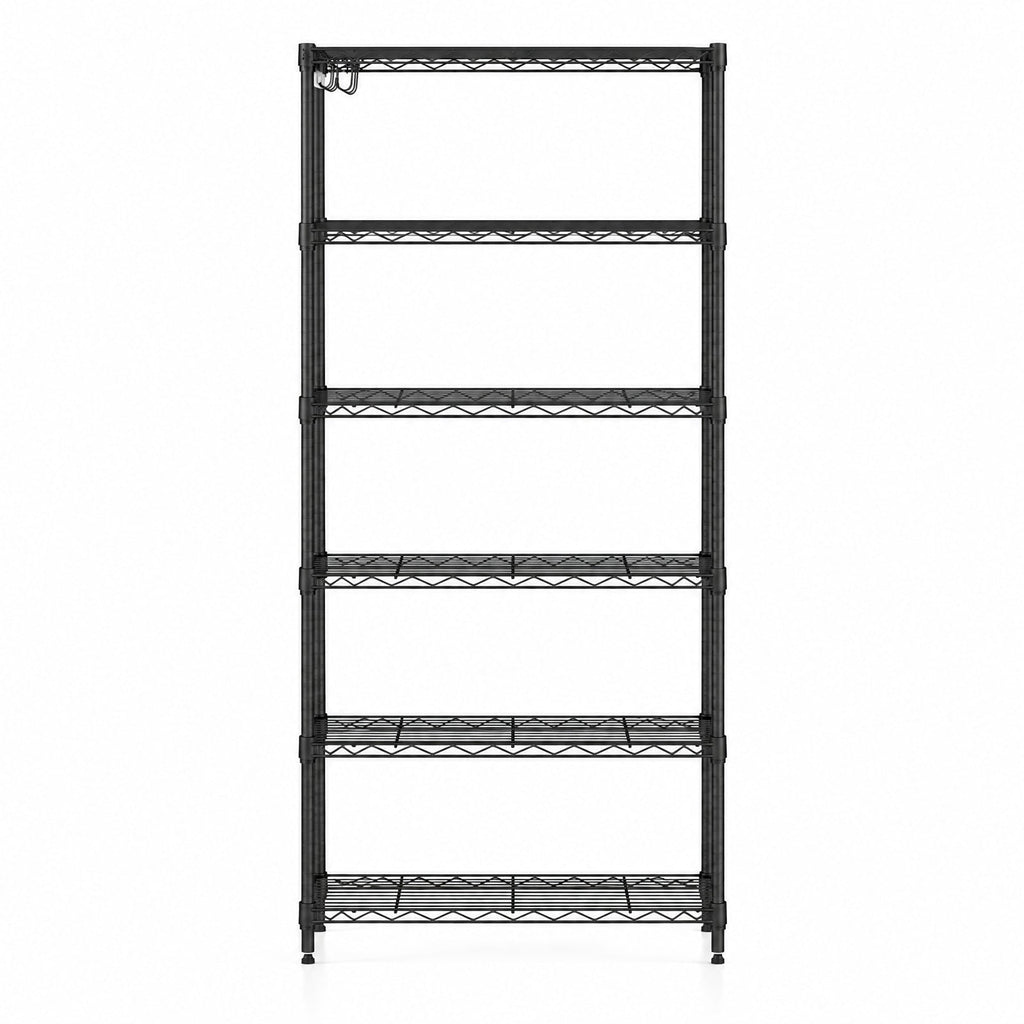 Airfind 6-Tier Metal Storage Shelving Unit with V-Shaped Wire Rack and 900 LBS Capacity, 900 lbs Capacity, Metal Frame, Black
