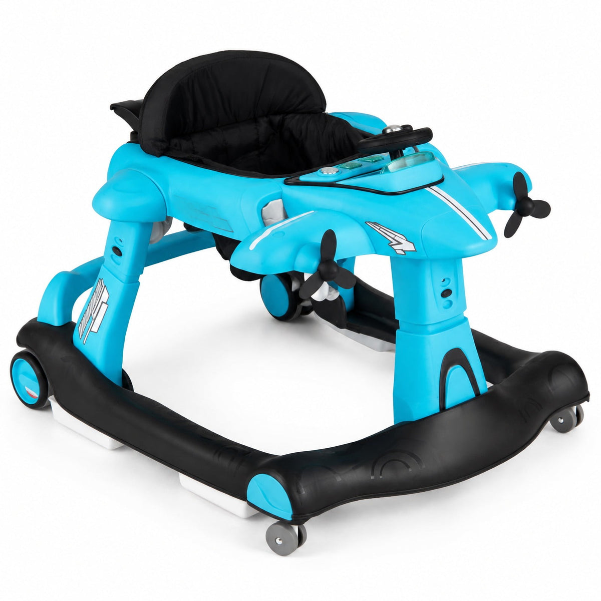 Airfind 6-in-1 Baby Walker with Wheels and Detachable Play Platform for Kids Aged 6-18 Months Old, 29in x 23.5in x 20.5inFolded Footprint, Blue