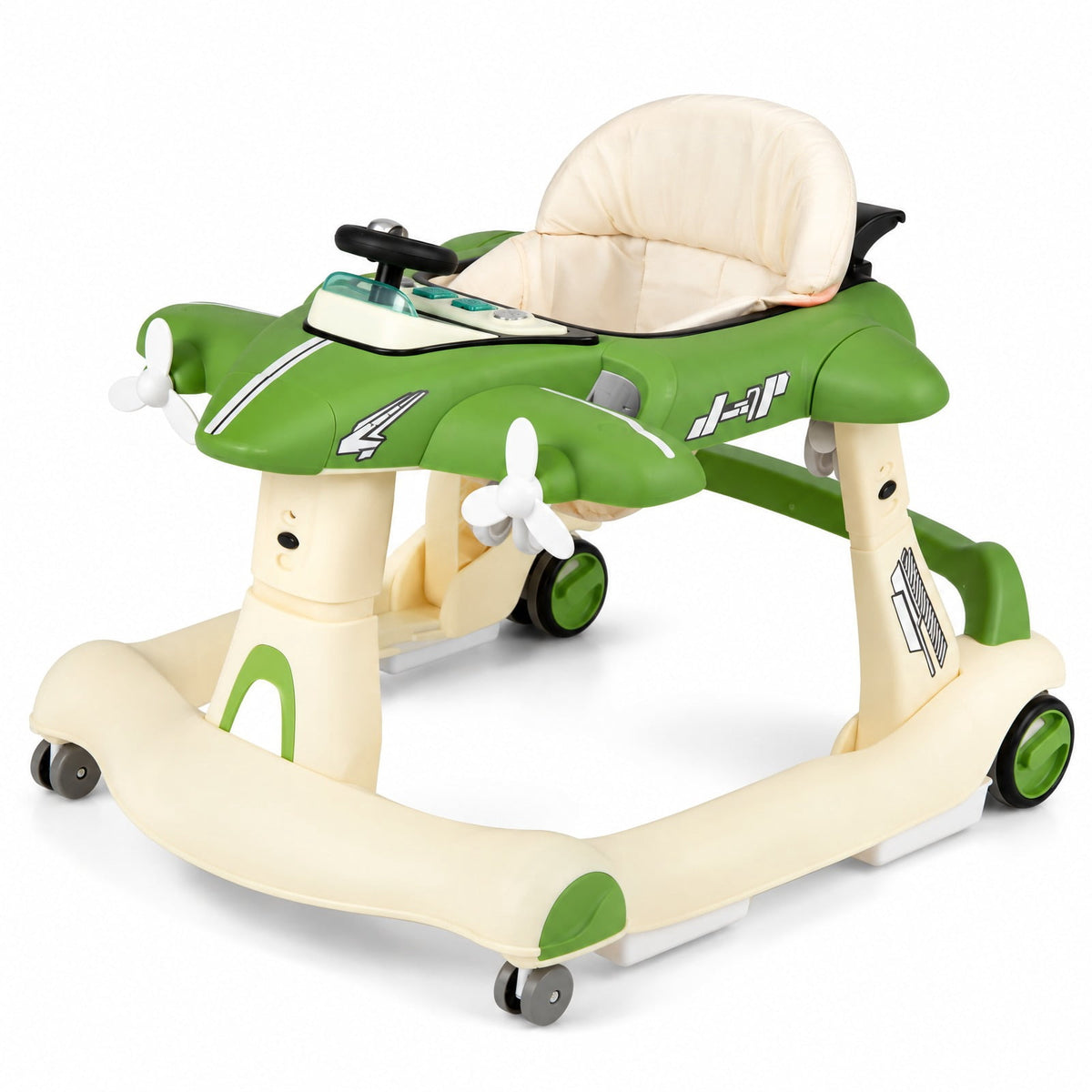Airfind 6-in-1 Baby Walker with Wheels and Detachable Play Platform for Kids Aged 6-18 Months Old, 29in x 23.5in x 20.5inFolded Footprint, Green