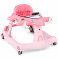 Airfind 6-in-1 Baby Walker with Wheels and Detachable Play Platform for Kids Aged 6-18 Months Old, 29in x 23.5in x 20.5inFolded Footprint, Pink