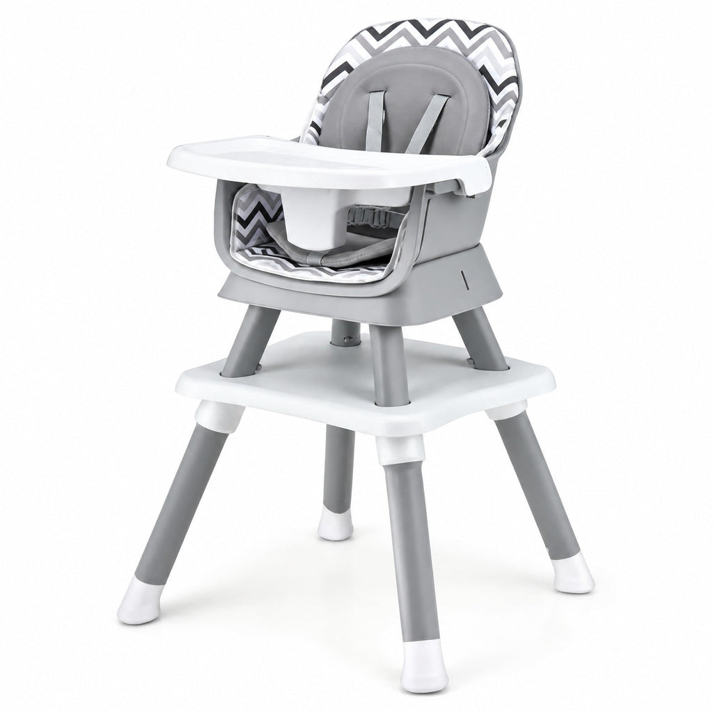 Airfind 6-in-1 Convertible Youth High Chair featuring Adjustable Removable Tray with Detailed Instruction and Tool-free Installation, Gray