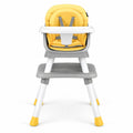 Airfind 6-in-1 Convertible Youth High Chair featuring Adjustable Removable Tray, 55 lbs Capacity, PP PU Fabric Frame, for 6-36 Months, Yellow