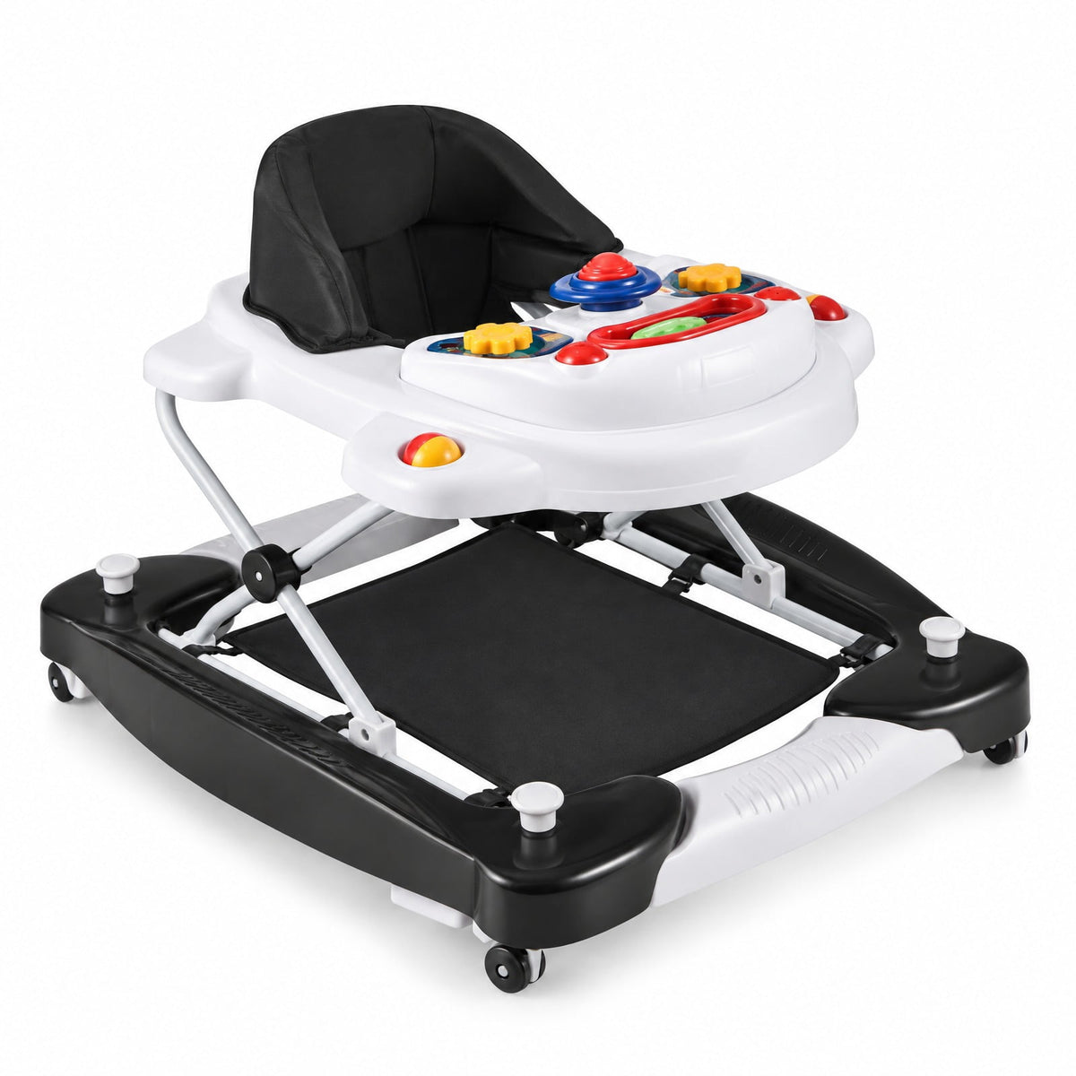 Airfind 6-in-1 Foldable Youth Walker featuring Adjustable Height, 26.5 lbs Capacity, PP Frame, for 6-14 Months, 28 Inch x 24 Inch x 19.5 Inch, Black