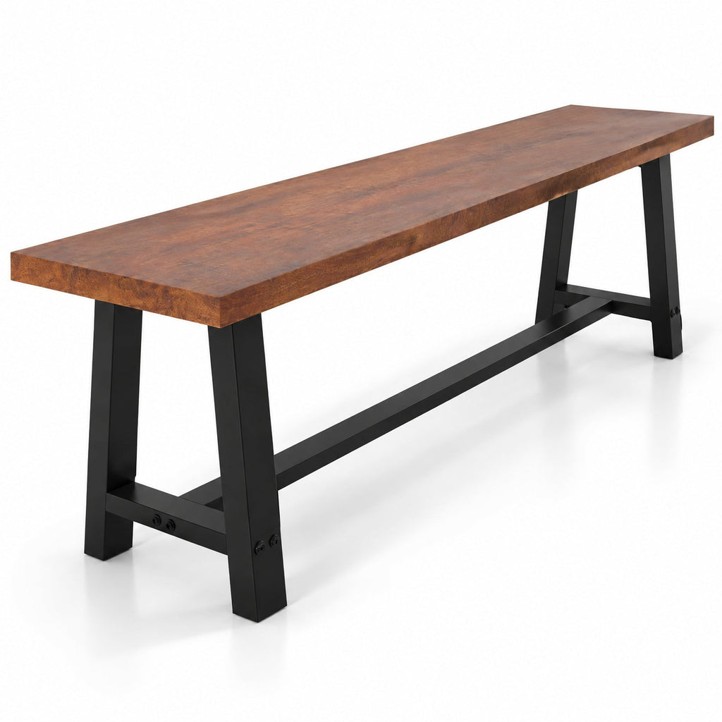 Airfind 60 Inch Dining Bench 3 Person Entryway Shoe Bench with Metal Frame-60 inches, 440 lbs Capacity, MDF Metal Frame, Walnut