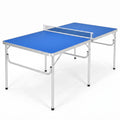 Airfind 60 Inch Portable Folding Table Tennis Table with Net Paddles and Balls for Indoor Family Game Room Ping Pong Fun, Blue