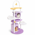 Airfind 62 Inches Large Cat Tower with Metal Frame and Jumping Platforms, 22 lbs Capacity, Purple, Diameter 24 Cat House