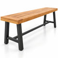 Airfind 63 Inch 3-Person Acacia Patio Wood Outdoor Backless Bench-Set of 1, 800 lbs Capacity, Acacia Wood Metal Frame, 63 x 12.5 x 18 Footprint