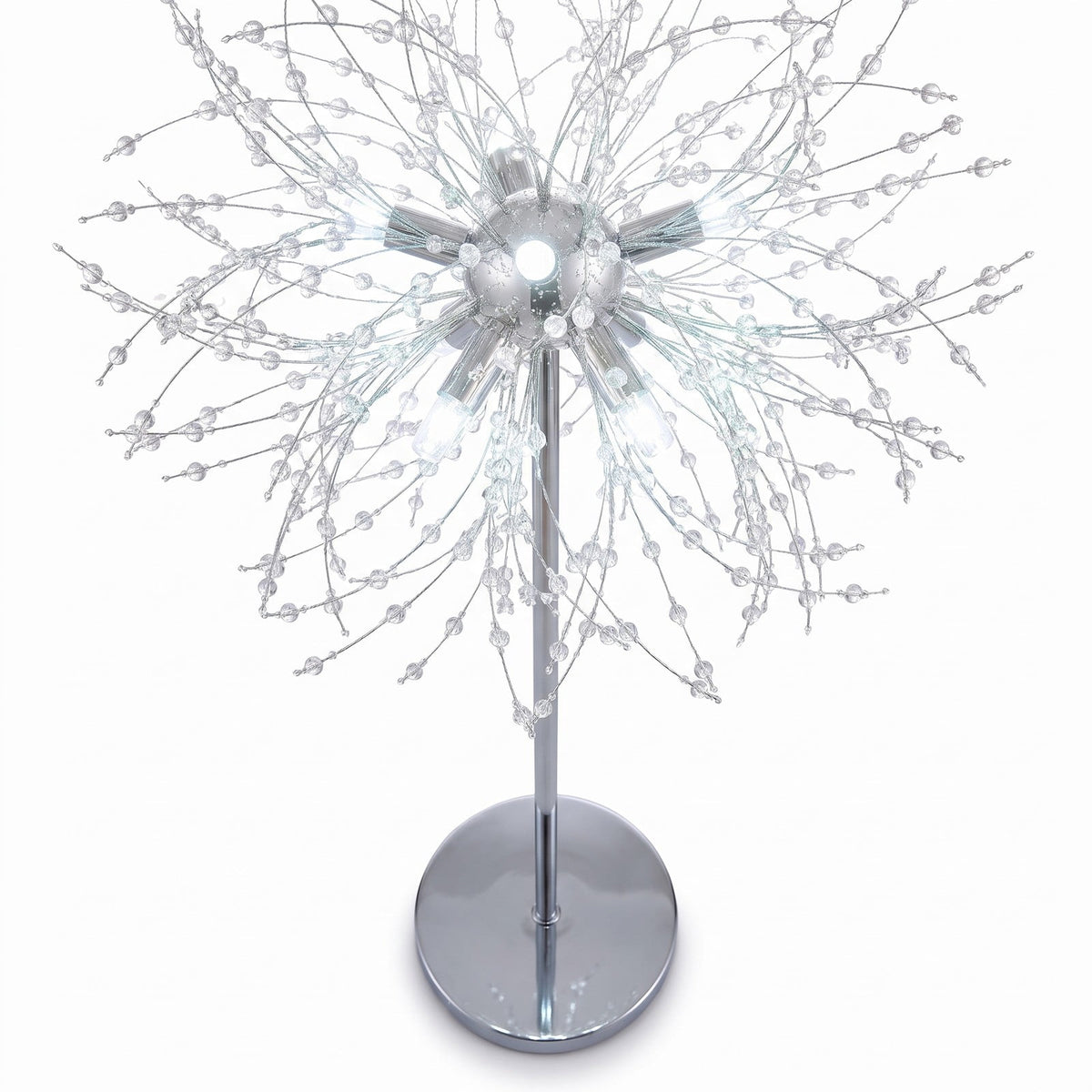 Airfind 63-Inch Crystal Floor Lamp with Acrylic Crystals, Metal Acrylic Stainless Steel Frame, 11in x 63in Cord Length 6.9 ft Footprint, Gold
