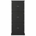 Airfind 63 Inch Tall Bathroom Storage Cabinet with 6 Doors and Adjustable Shelves, 44 lbs Capacity, Engineered Wood Frame, Black