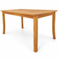 Airfind 63 inch Outdoor Dining Table with Umbrella Hole Farmhouse Bistro Dinette Furniture, 165 lbs Capacity, Acacia Wood Frame, Natural