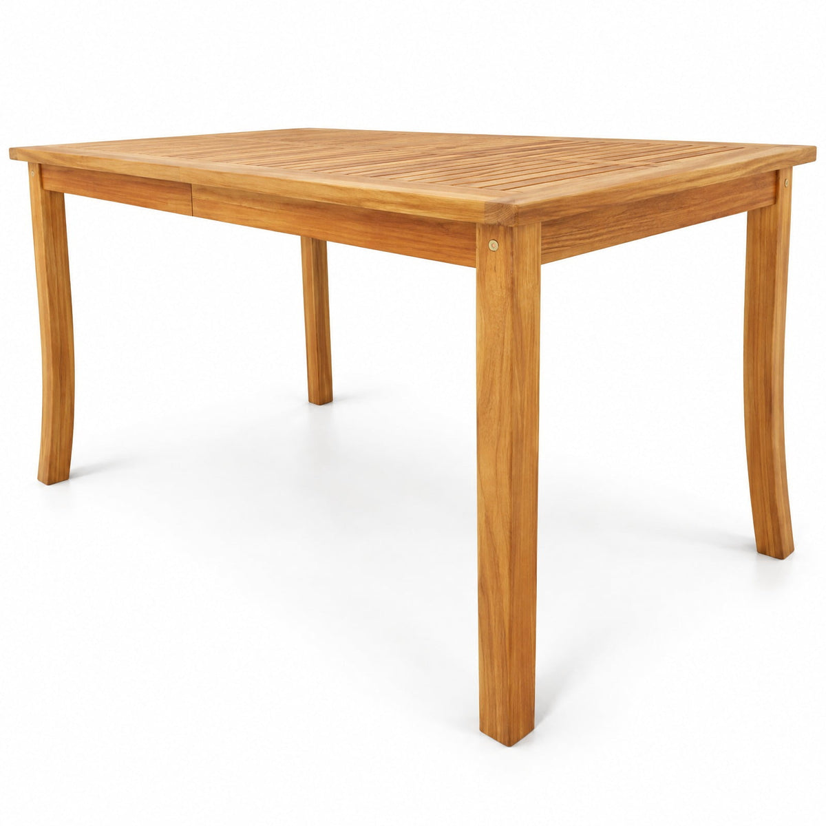 Airfind 63 inch Outdoor Dining Table with Umbrella Hole Farmhouse Bistro Dinette Furniture, 165 lbs Capacity, Acacia Wood Frame, Natural