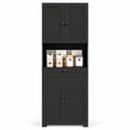 Airfind 67.5 Inch Tall Modern Freestanding Floor Storage Cabinet with 4 Doors and 1 Drawer, 243 lbs Capacity, MDF Engineered Wood Frame, Black