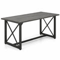 Airfind 6FT Conference Table with Power Outlets Seats 6-8 People for Office, 310 lbs Capacity, Engineered Wood Metal Frame, Gray