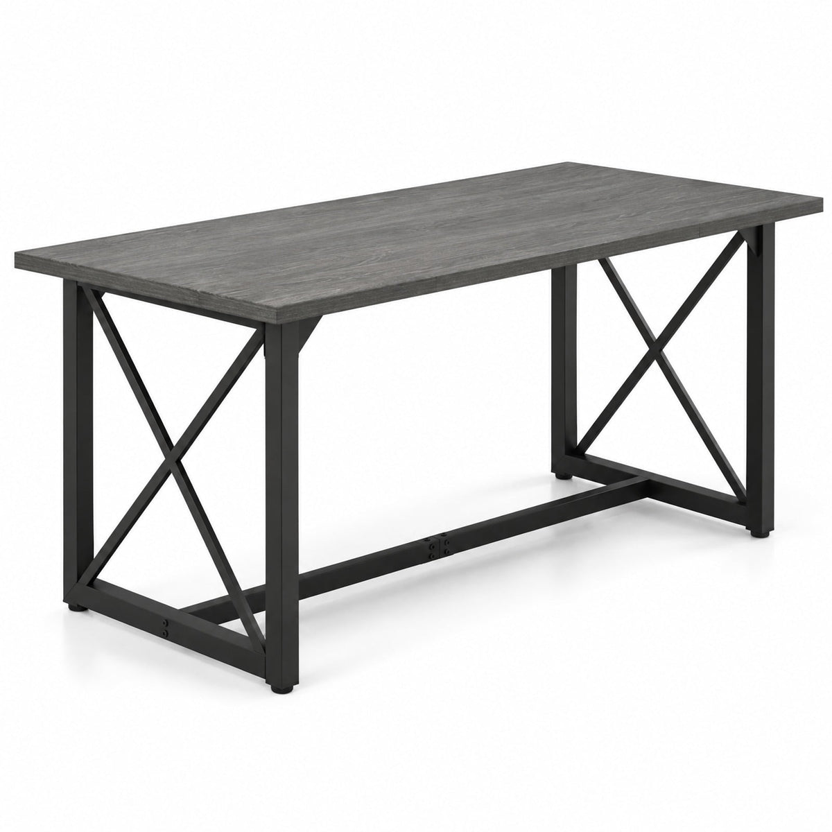 Airfind 6FT Conference Table with Power Outlets Seats 6-8 People for Office, 310 lbs Capacity, Engineered Wood Metal Frame, Gray