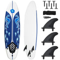 Airfind 6FT Foam Surfboard for Beginners, Adults Kids ¡ª 3 Detachable Thruster Fins, EPS Core, HDPE Slick Bottom, Leash Traction Pad Included (White)