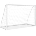 Airfind 6x4 Feet Outdoor Backyard Soccer Goal with Heavy-Duty UPVC Frame and Ground Pegs and Carry Bag and All-Weather Net for Kids Youth Practice Training, White