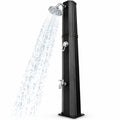 Airfind 7.2 Feet Adjustable Outdoor Solar Heating Shower Head, PVC Frame, Black, unique rotating shower head, No electricity or solar panels required