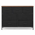 Airfind 7-Drawer Wide Dresser with 2-Sized Folding Fabric Drawers for Bedroom, 155 lbs Capacity, Engineered Wood Frame, 39.5in x 12in x 31in Footprint