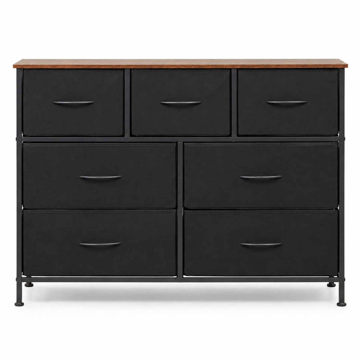 Airfind 7-Drawer Wide Dresser with 2-Sized Folding Fabric Drawers for Bedroom, 155 lbs Capacity, Engineered Wood Frame, 39.5in x 12in x 31in Footprint