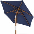 Airfind 7 Feet Outdoor Rectangular Patio Umbrella with 3 Adjustable Heights, Fabric Hardwood Bamboo Frame, 7 x 5.5 x 7.7 ft Umbrella Footprint