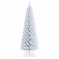 Airfind 7 Feet Unlit Artificial Slim Christmas Pencil Tree with Metal Stand-7 ft, PVC iron Height: 5ft/6ft/7ft Base width: 1.7ft/2.4ft/2.8ft Frame