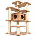 Airfind 7-Layer Wooden Cat Tree Tall Cat Tower with Sisal Posts and Condo, 33 lbs Capacity, Engineering Board Sisal Rope Plush Frame, Natural
