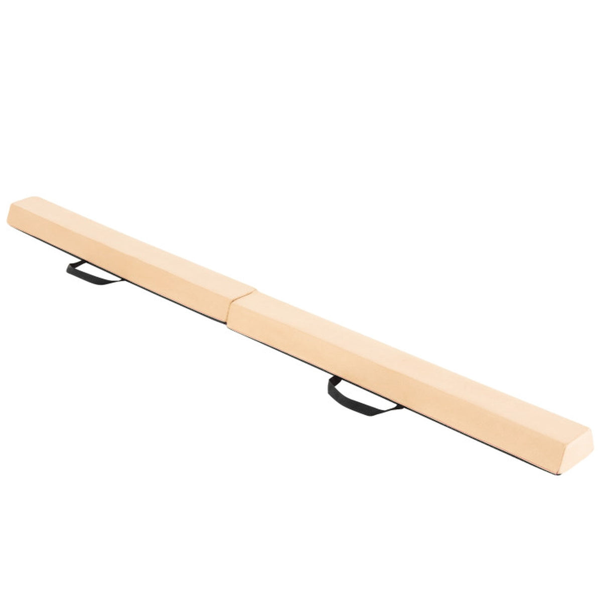 Airfind 7 ft Folding Wide-Top Balance Beam with EVA Foam, Zippered Suede Cover and Hook-Loop Linking, Khaki