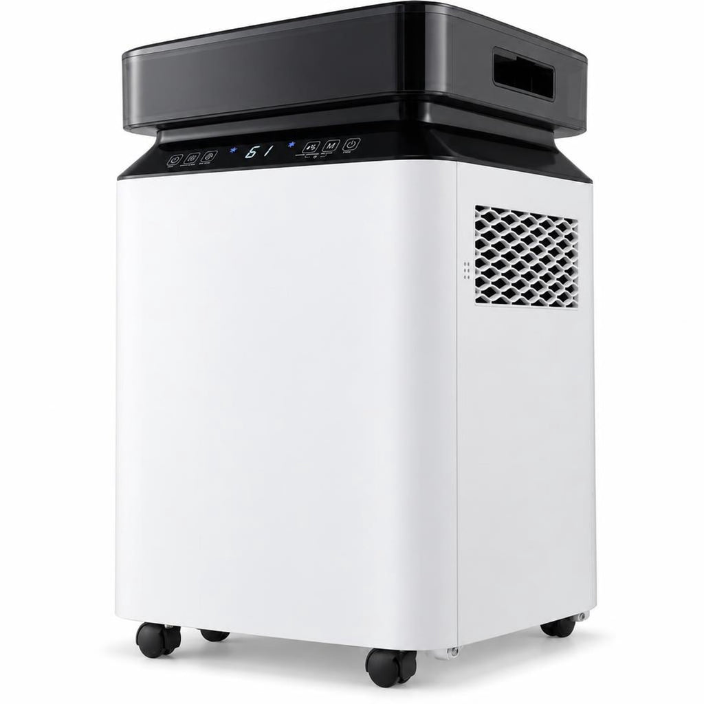 Airfind 70/90 Pint 4500/6000 Sq. Ft Dehumidifier with Continuous and Auto Mode-70 Pints, ABS Frame, 13 Inch x 12 Inch x 21.5 Inch (L x W x H) Dehumidify, White