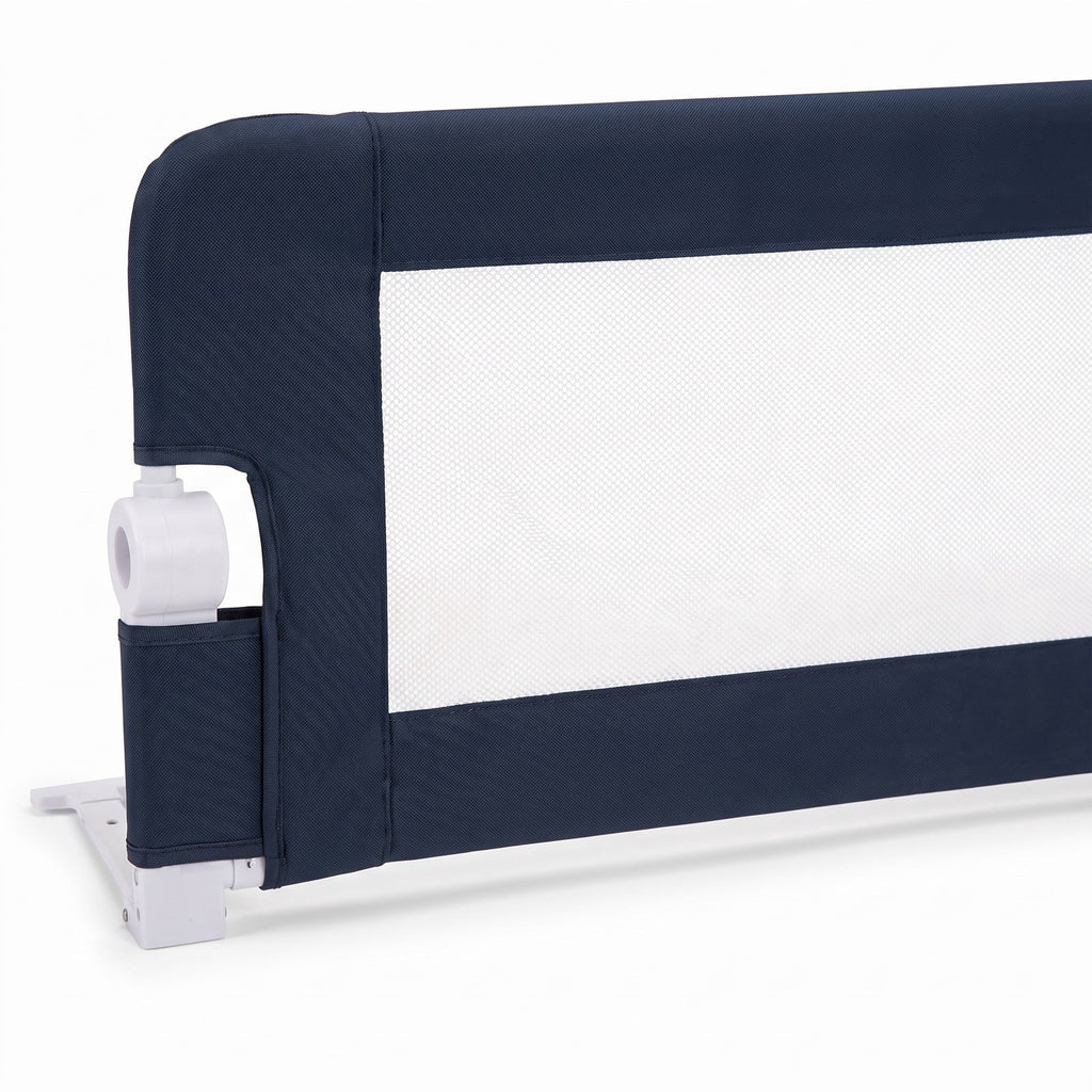 Airfind 71-Inch Foldable Bed Rail Swing Down Baby Bed Guard Rail with Adjustable Safety Strap, Metal Oxford Cloth PP Cotton, Blue
