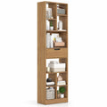 Airfind 71inch Tall Freestanding Bookcase with Drawer 10-Cube Storage Organizer, 205 lbs Capacity, Engineered Wood MDF Frame, Natural